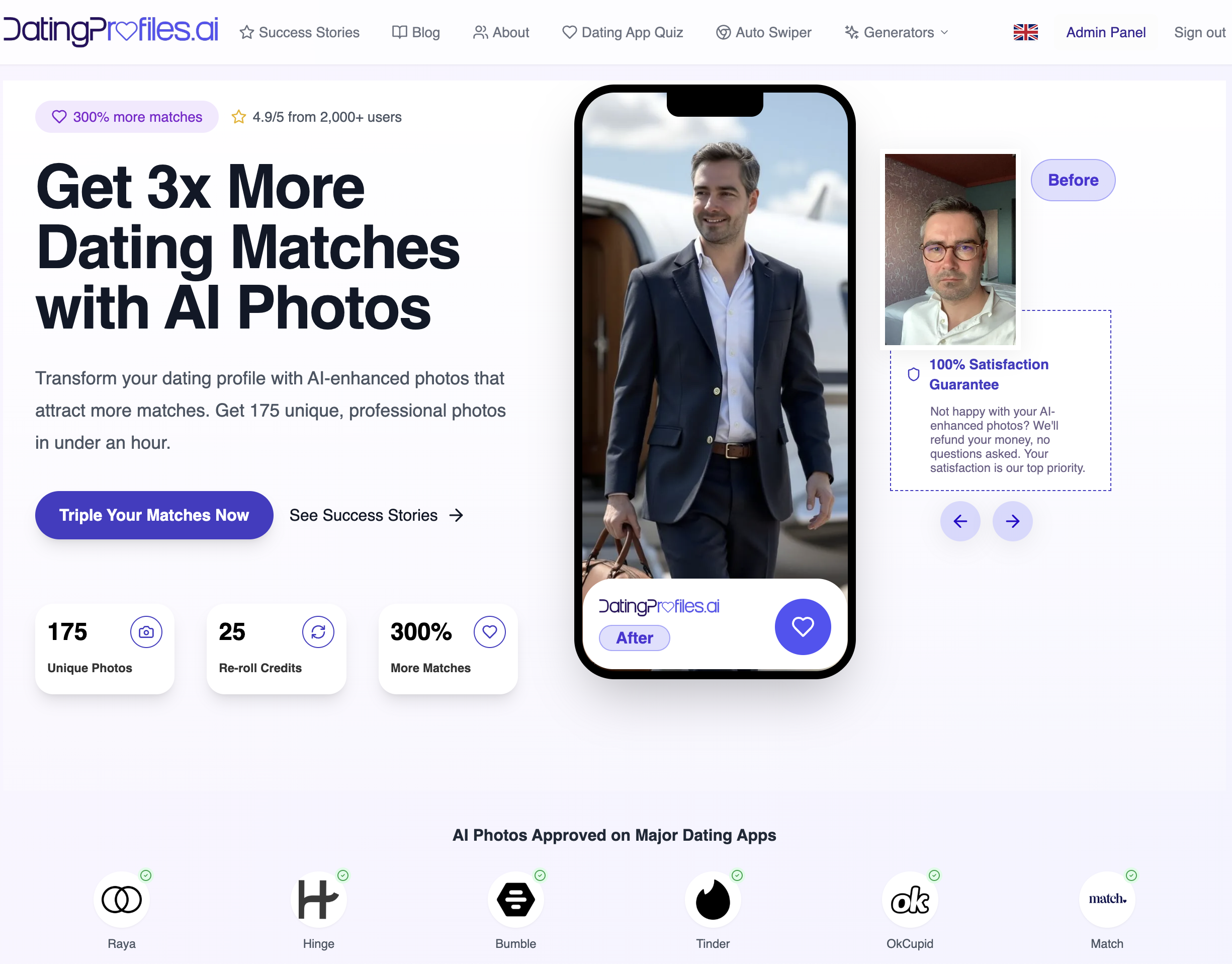 Screenshot of DatingProfiles.ai — Digital Product project by 2104 Projects