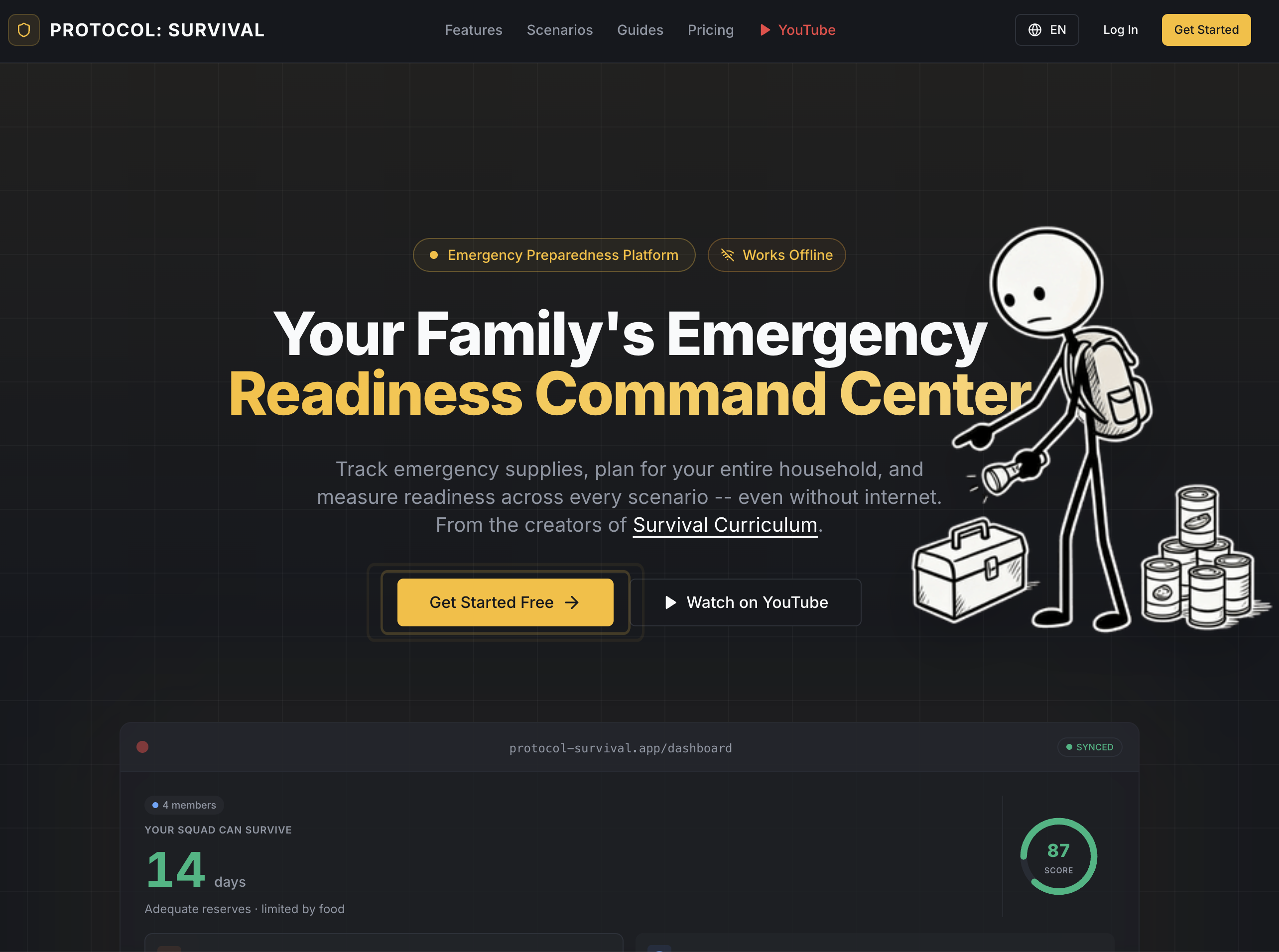 Screenshot of Protocol Survival — Digital Product project by 2104 Projects
